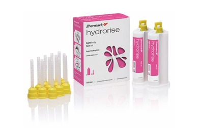 HYDRORISE Light Fast - Гипергидросовместимый силикон низкой вязкости, 2 картр. х 50 мл + 12 желтых смесит. наконечн.