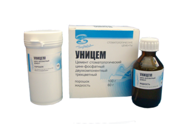 "Уницем" - универсальный цинкфосфатный цемент, пор. 100 г + жидк. 60 г (Владмива)