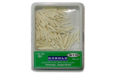 Клинья деревянные фиксирующие, белые, 100 шт. (ТОР BM, Россия)