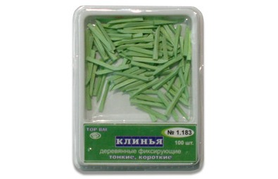 Клинья деревянные фиксирующие, зеленые, 100 шт. (ТОР ВМ, РОССИЯ)
