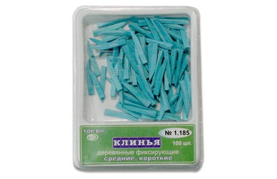 Клинья деревянные фиксирующие, бирюзовые, 100 шт. (ТОР BM, Россия)