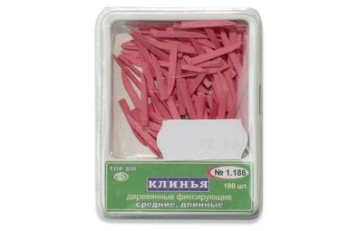 Клинья деревянные фиксирующие, красные, 100 шт. (ТОР BM, Россия)