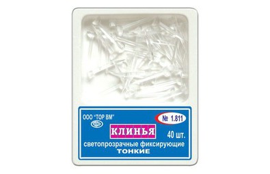 Клинья фиксирующие светопрозрачные тонкие, 40 шт. (ТОР ВМ, Россия)
